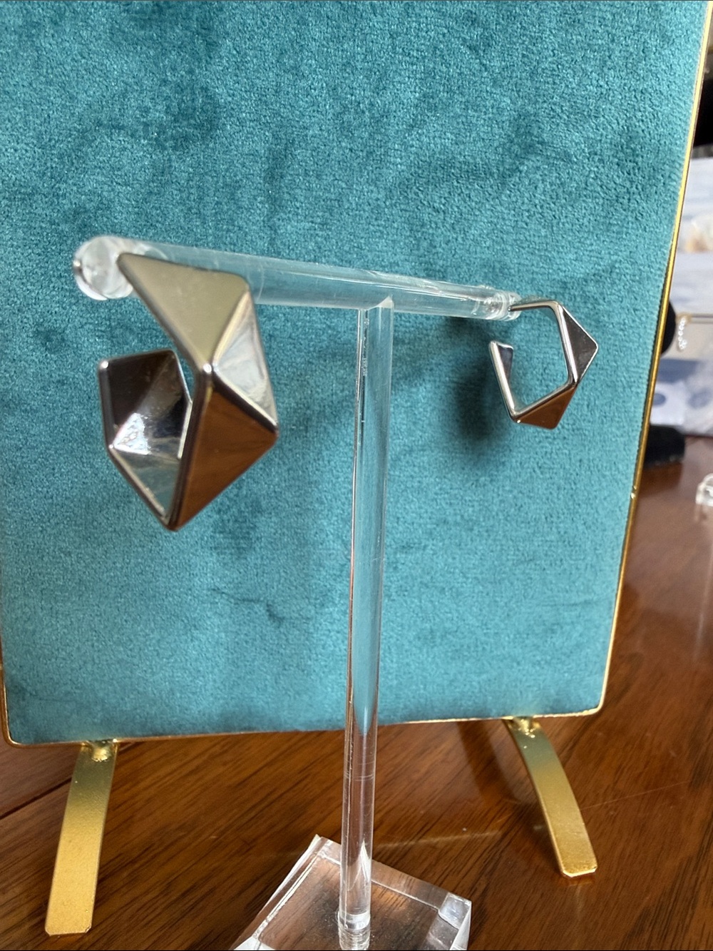 Silver Geometric Hoop Earrings